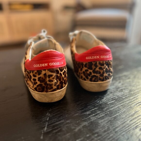Golden Goose Super-Star with silver star and leopard-print pony skin - Picture 2 of 4